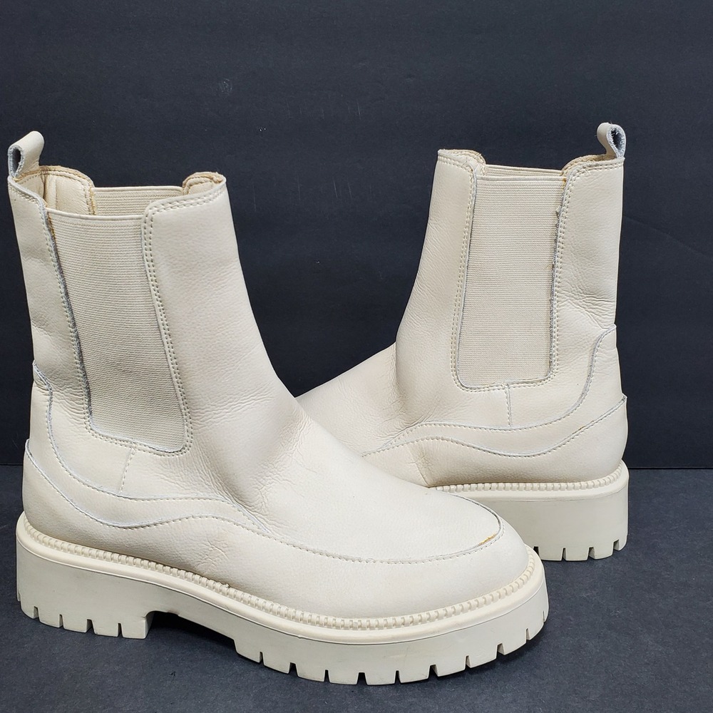 Vintage Havana Allistor Bone Lug Sole Chelsea Boots Women Size 7 Combat Platform